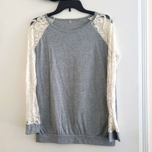 Lace sleeved top